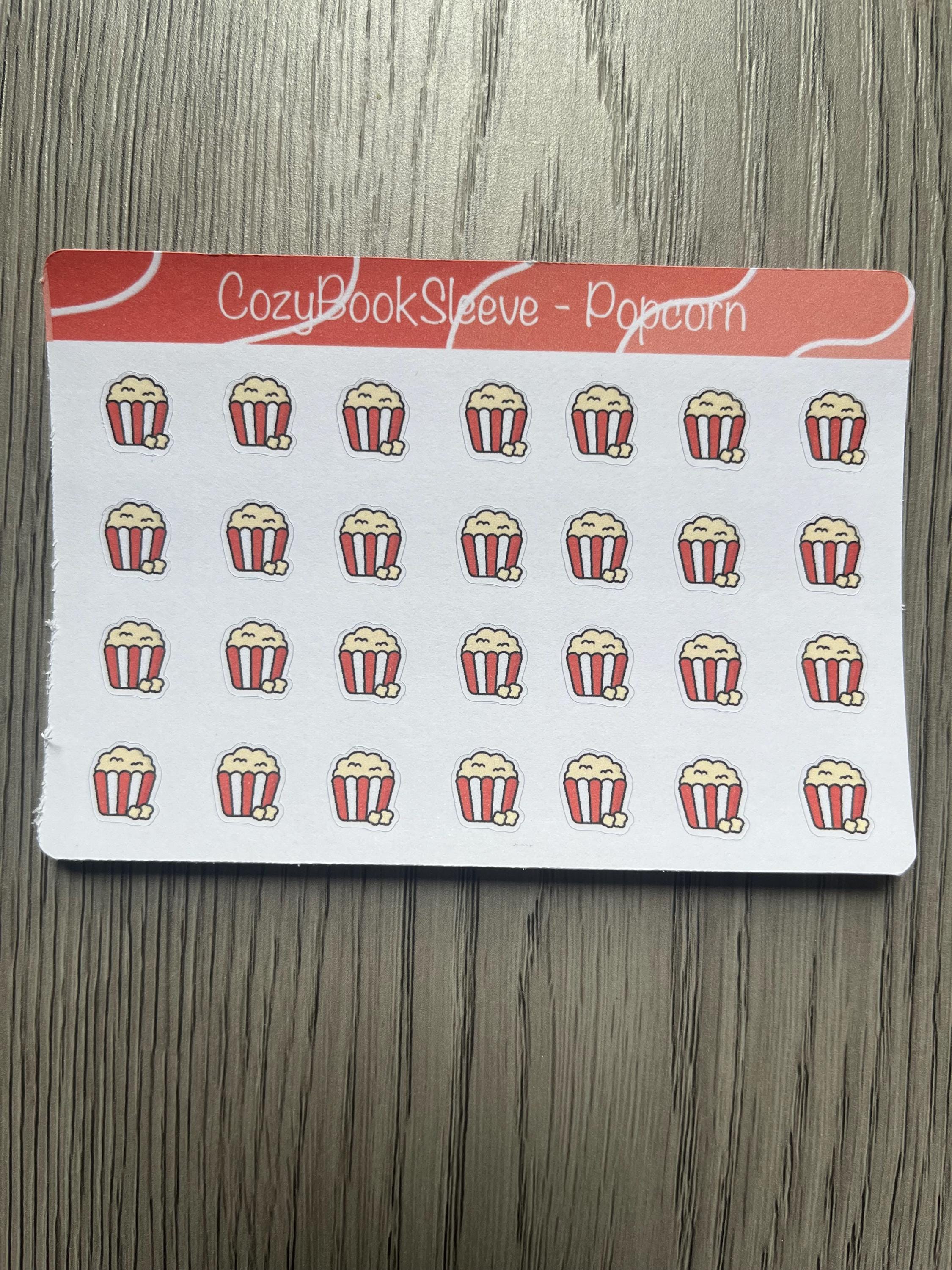 Mini Popcorn Icon Calendar Sticker Sheets - Planner Stickers - Bullet ...