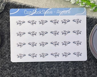 Mini Airplane Icon Calendar Sticker Sheets - Planner Stickers - Bullet Journalling - Memory Keeping Journal - BUJO Sticker