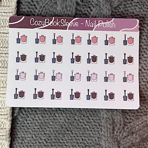 Feuilles d'autocollants pour calendrier avec mini vernis à ongles - Stickers pour agenda - Bullet Journaling - Journal de souvenir - Sticker BUJO