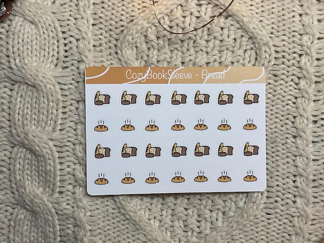 Mini Bread Icon Calendar Sticker Sheets - Planner Stickers - Bullet ...