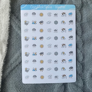 Stickers météo icônes - Stickers agenda - Bullet Journaling - Journal de souvenir - Sticker BUJO