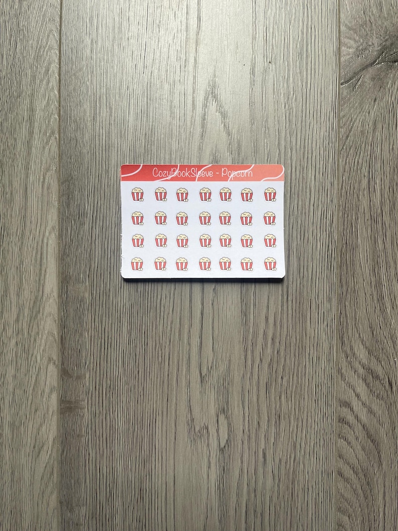 Mini Popcorn Icon Calendar Sticker Sheets - Planner Stickers - Bullet ...