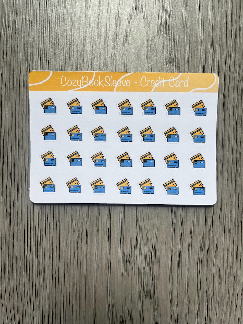 Mini Credit Cards Money Icon Calendar Sticker Sheets - Planner Stickers ...