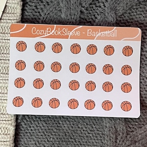 Feuilles d'autocollants pour calendrier avec mini icônes de basket-ball - Stickers pour agenda - Bullet Journaling - Journal de souvenir - Sticker BUJO