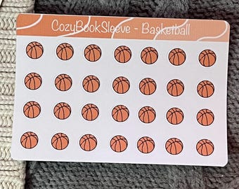 Mini Basketball Icon Calendar Sticker Sheets - Planner Stickers - Bullet Journalling - Memory Keeping Journal - BUJO Sticker