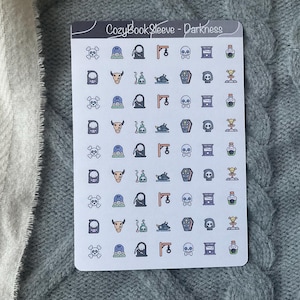 Stickers icônes Darkness - Stickers agenda - Bullet Journaling - Journal de souvenir - Sticker BUJO