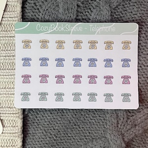 Feuilles d'autocollants pour calendrier avec mini icônes de téléphone - Stickers pour agenda - Bullet Journaling - Journal de souvenir - Sticker BUJO