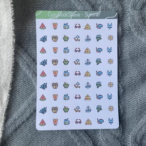 Stickers icônes d'été - Stickers pour agenda - Bullet Journaling - Journal de souvenir - Sticker BUJO