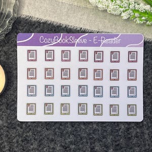 Mini-boekformaatpictogrammen - Leesdagboek - Boeken E-reader Kindle Kobo Audioboek - BUJO-sticker Mini Colour E-Reader