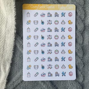 Stickers icônes soins bébé - Stickers agenda - Bullet Journaling - Journal de souvenir - Sticker BUJO