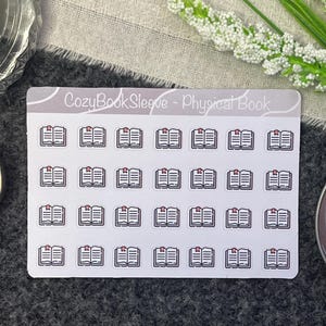 Mini-boekformaatpictogrammen - Leesdagboek - Boeken E-reader Kindle Kobo Audioboek - BUJO-sticker Mini Physical Book