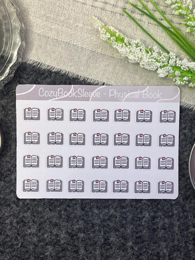 Mini-boekformaatpictogrammen - Leesdagboek - Boeken E-reader Kindle Kobo Audioboek - BUJO-sticker Mini Physical Book