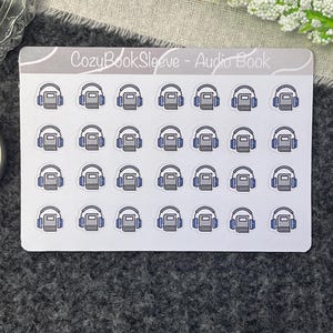 Mini-boekformaatpictogrammen - Leesdagboek - Boeken E-reader Kindle Kobo Audioboek - BUJO-sticker Mini Audio Book