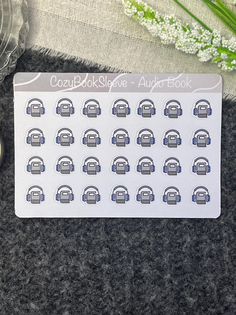 Mini-boekformaatpictogrammen - Leesdagboek - Boeken E-reader Kindle Kobo Audioboek - BUJO-sticker Mini Audio Book