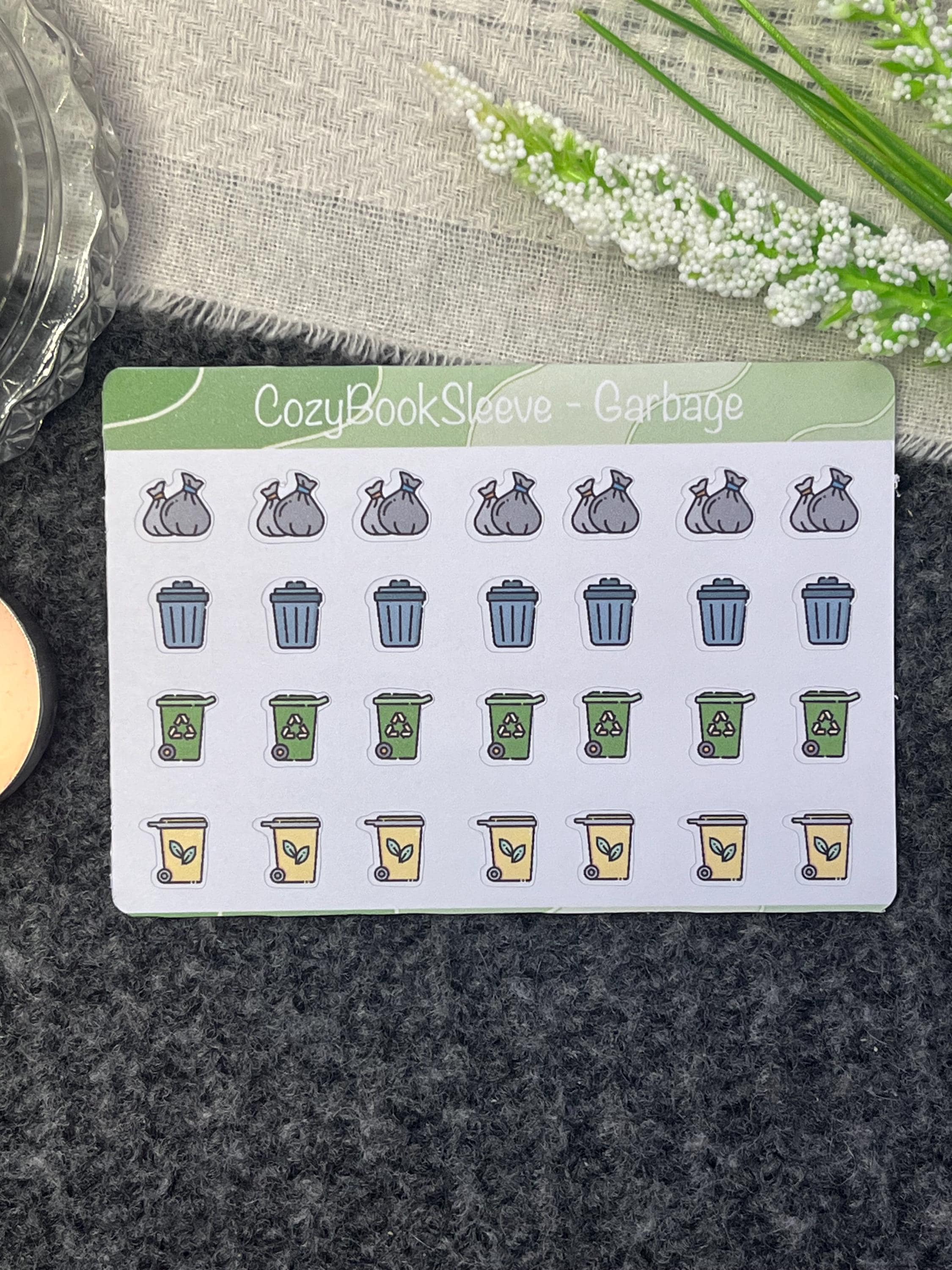 Mini Garbage Recycling Compost Day Icon Calendar Sticker Sheets ...