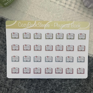 Mini-boekformaatpictogrammen - Leesdagboek - Boeken E-reader Kindle Kobo Audioboek - BUJO-sticker Mini Colour Physical