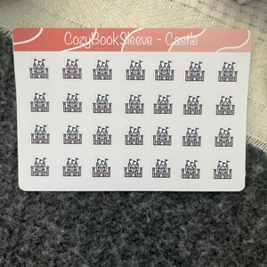 Feuilles d'autocollants pour calendrier avec icônes mini château - Stickers pour agenda - Bullet Journaling - Journal de souvenir - Sticker BUJO