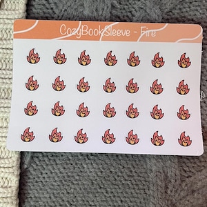Feuilles d'autocollants pour calendrier mini icône feu - Stickers pour agenda - Bullet Journaling - Journal de souvenir - Sticker BUJO