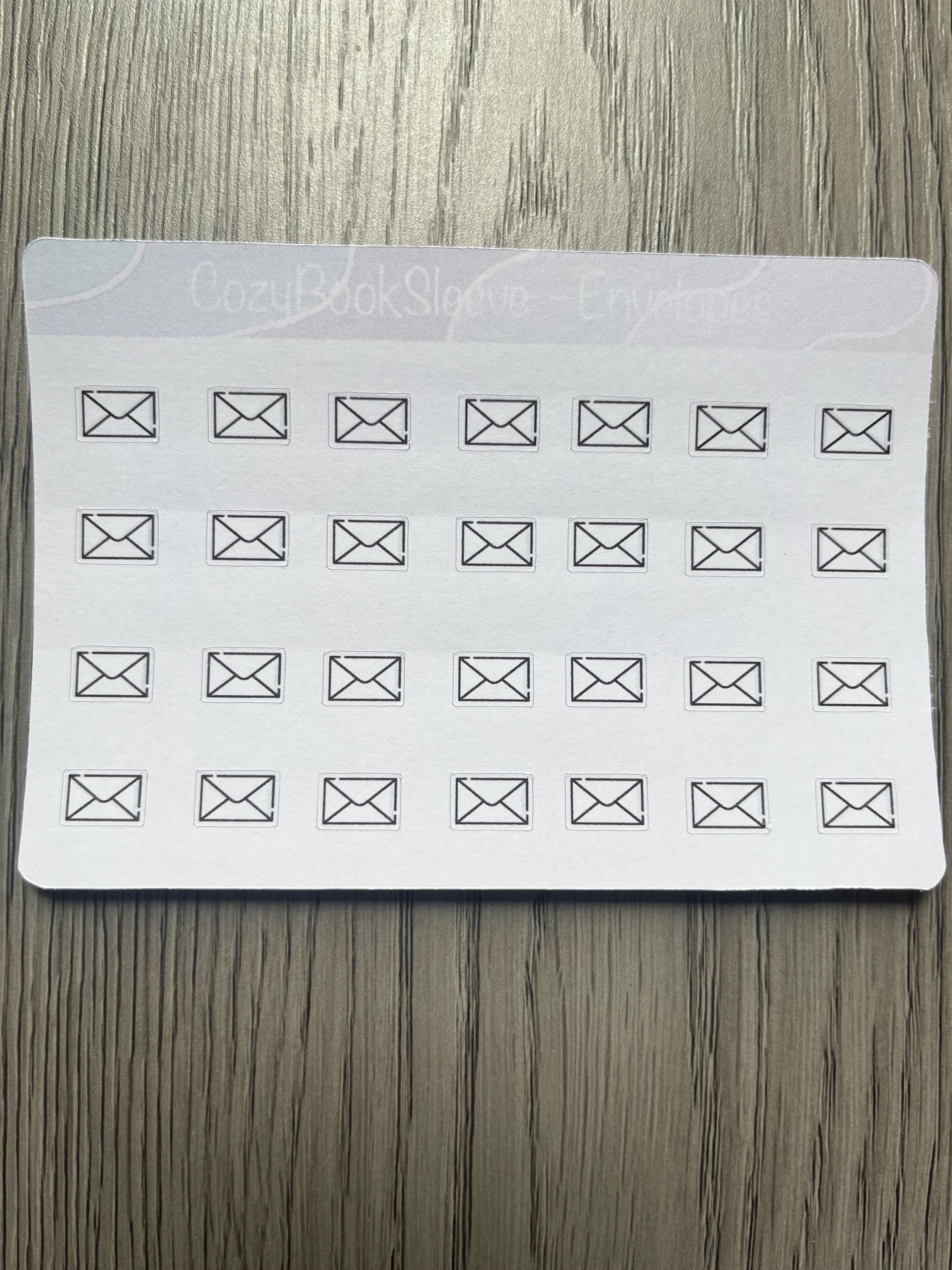 Mini Envelopes Icon Calendar Sticker Sheets - Planner Stickers - Bullet ...