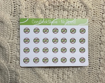 Mini No Spend Icon Calendar Sticker Sheets - Planner Stickers - Bullet Journalling - Memory Keeping Journal - BUJO Sticker