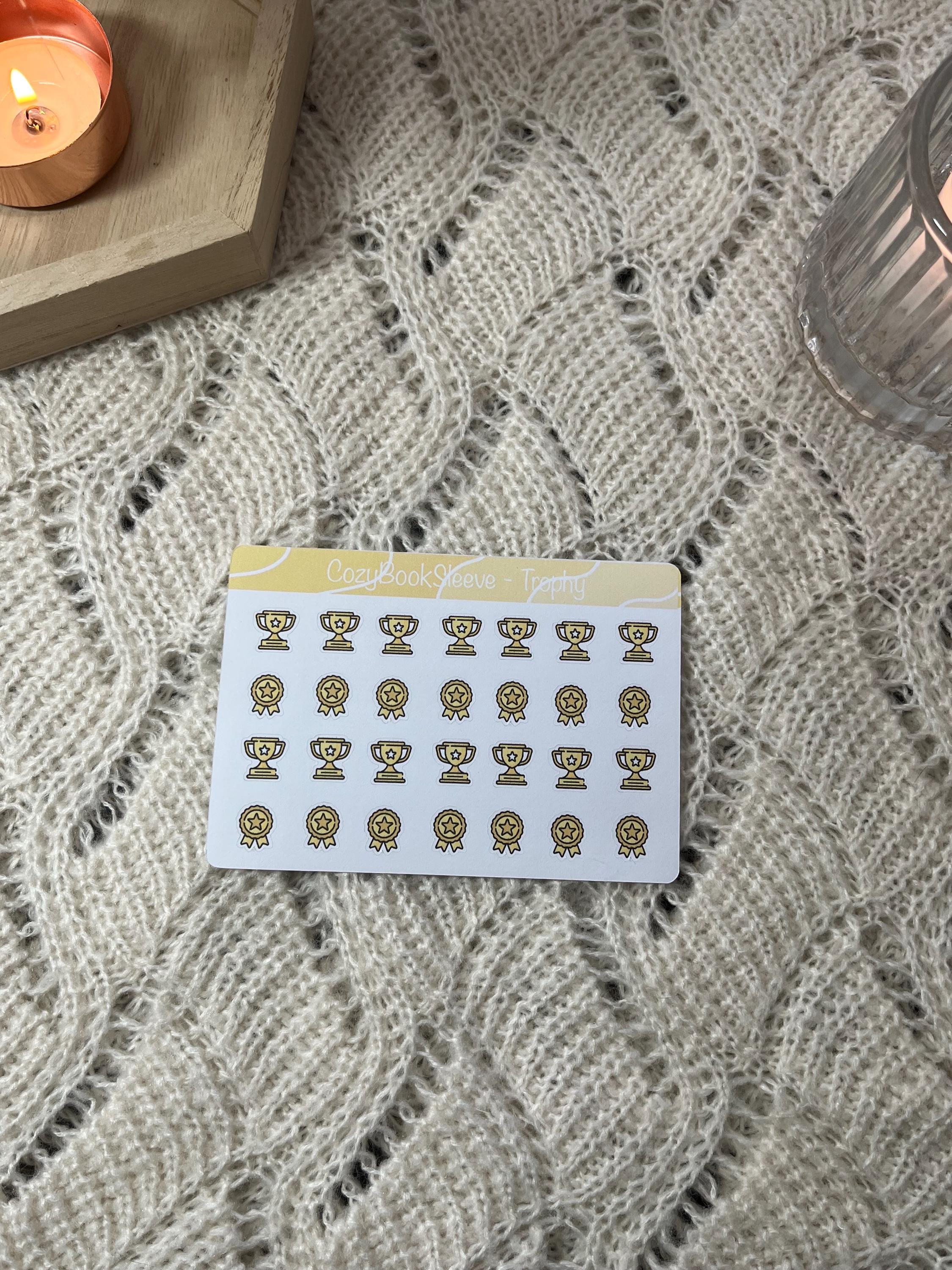 Mini Trophy Icon Calendar Sticker Sheets - Planner Stickers - Bullet ...
