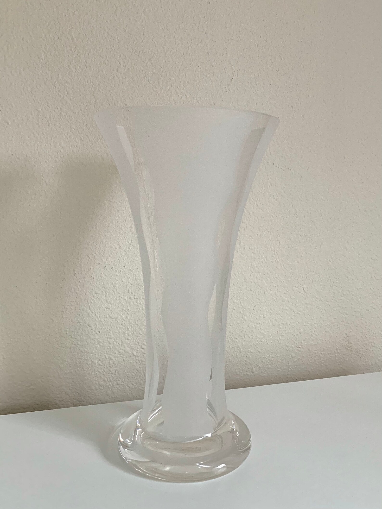 Frosted Wavy Glass Vase Etsy