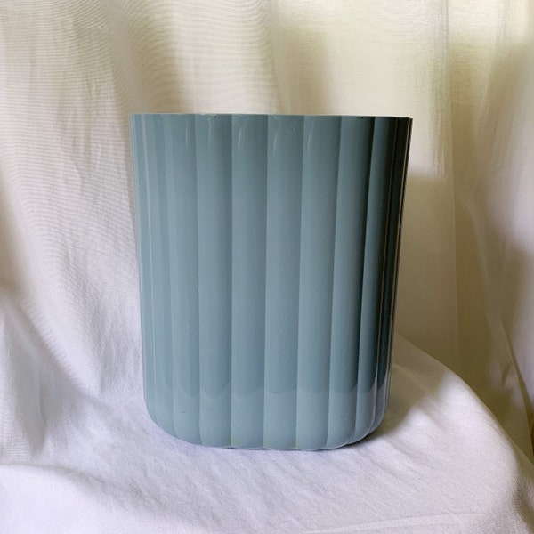 Vintage Powder Blue Wastebasket