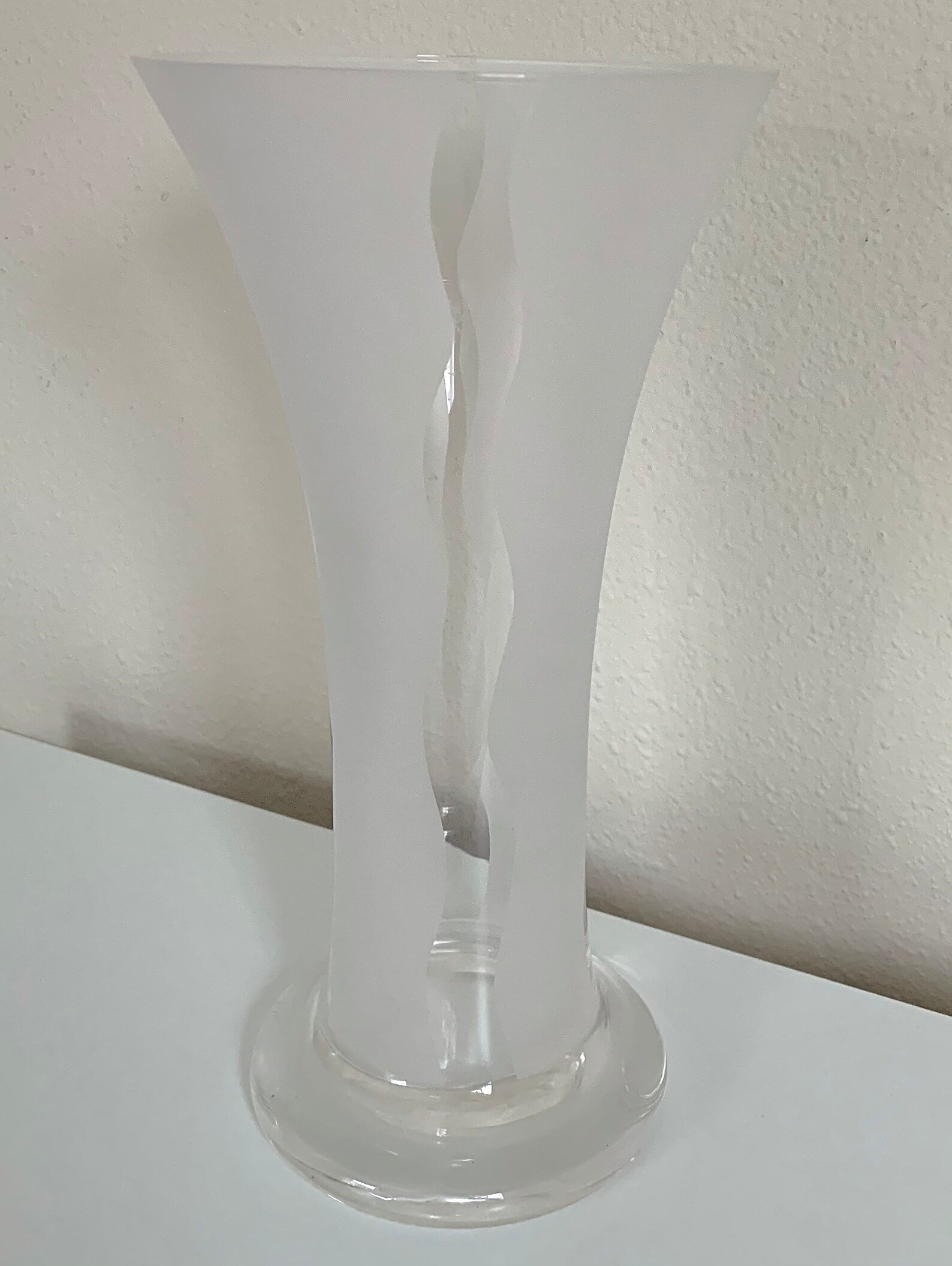 Frosted Wavy Glass Vase Etsy