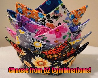 Reversible Bowl Cozy, Microwave, Hot Soup Bowl, Cold Bowl Holder, Pot Holder, Gift, Multiple Patterns Available