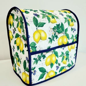 Lemons and Berries KitchenAid Mixer Cover with Pockets, Quilted, Lined, Premium Quality