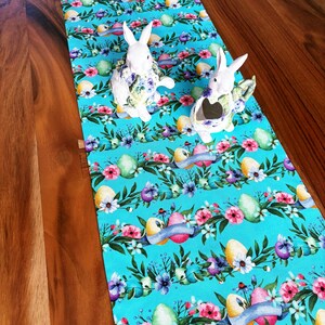 Floral Easter Egg Table Runner, Spring Decor