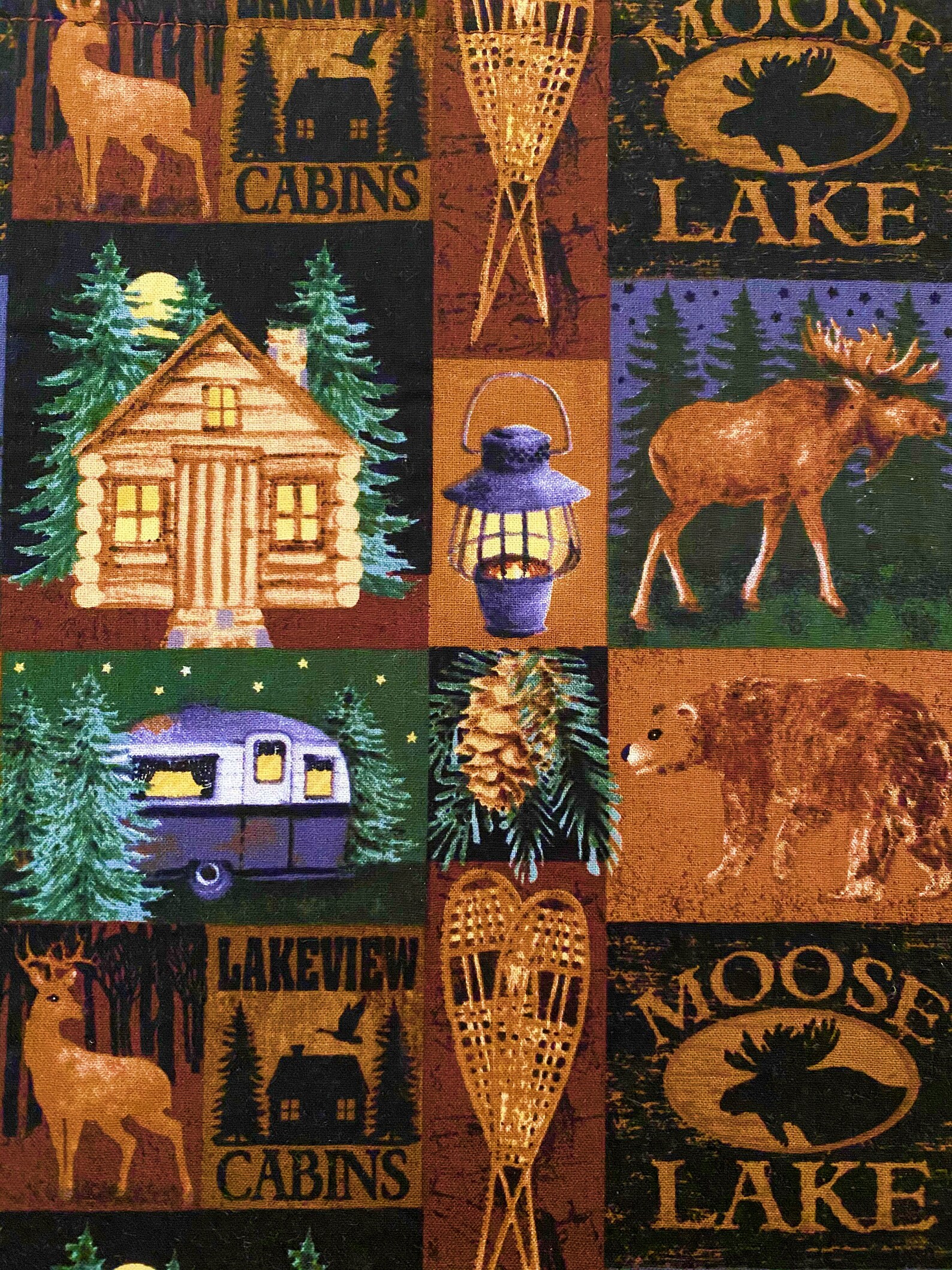 Cabin Lodge Placemats Set of 2 Moose Bear Deer Cotton Etsy