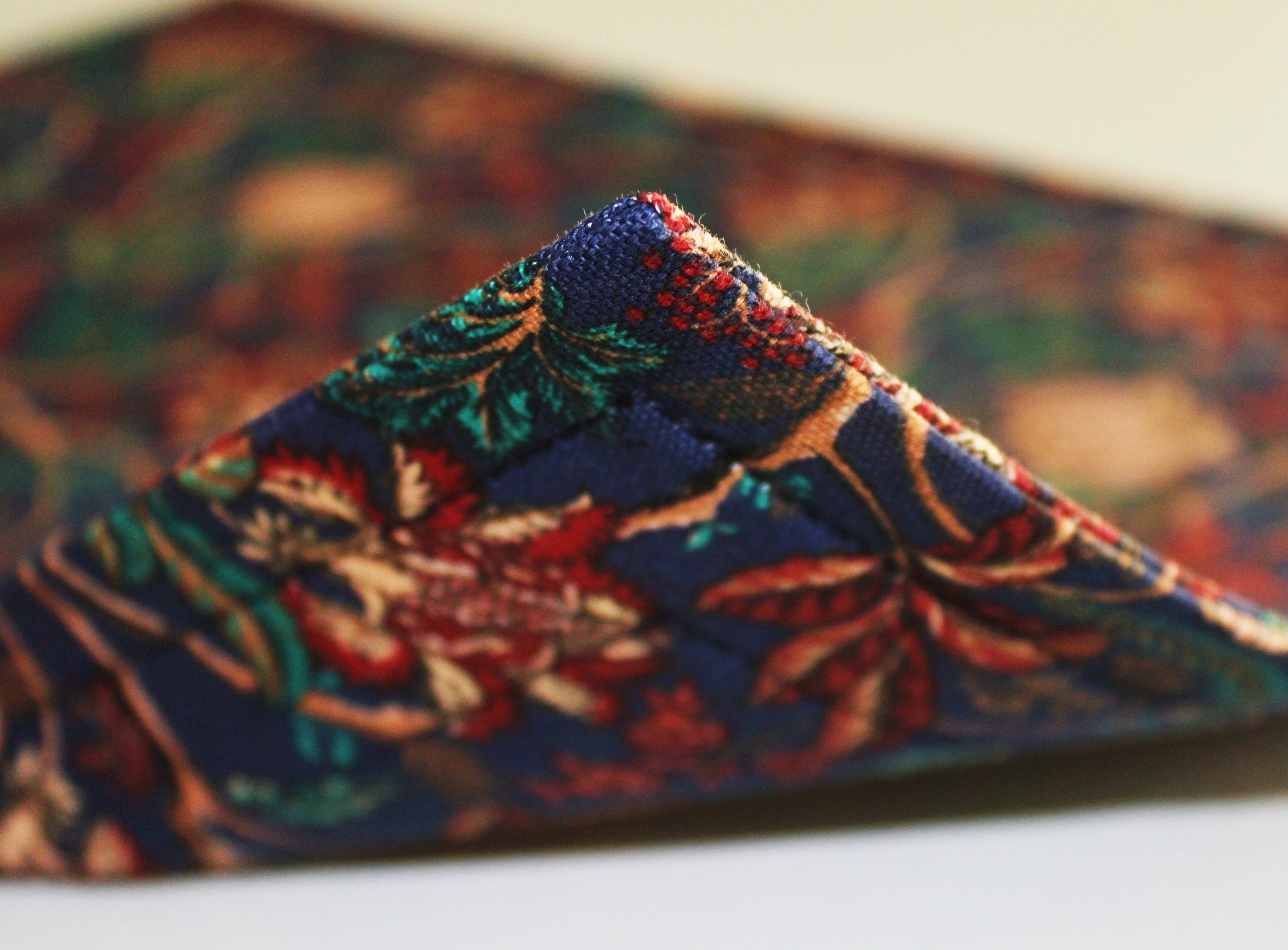 Floral Placemats Navy Blue Rust Teal Reversible Etsy