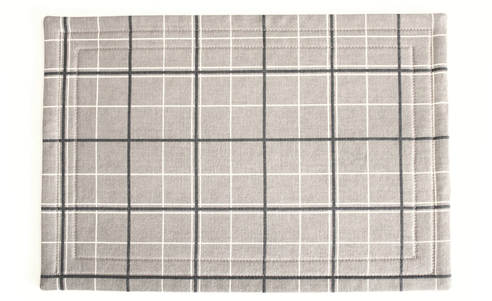 Taupe Plaid Placemats Set of 2 Classic Traditional Etsy