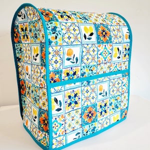 KitchenAid Mixer Cover with Pockets, Italian Themed Tiles, Quilted, Lined, Premium Quality