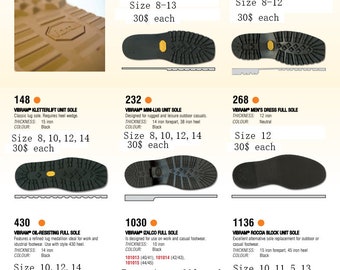 Vibram Full Soles (message Me Style and Size After You Have Vibram Full Soles (message Me Style and Size After You Have