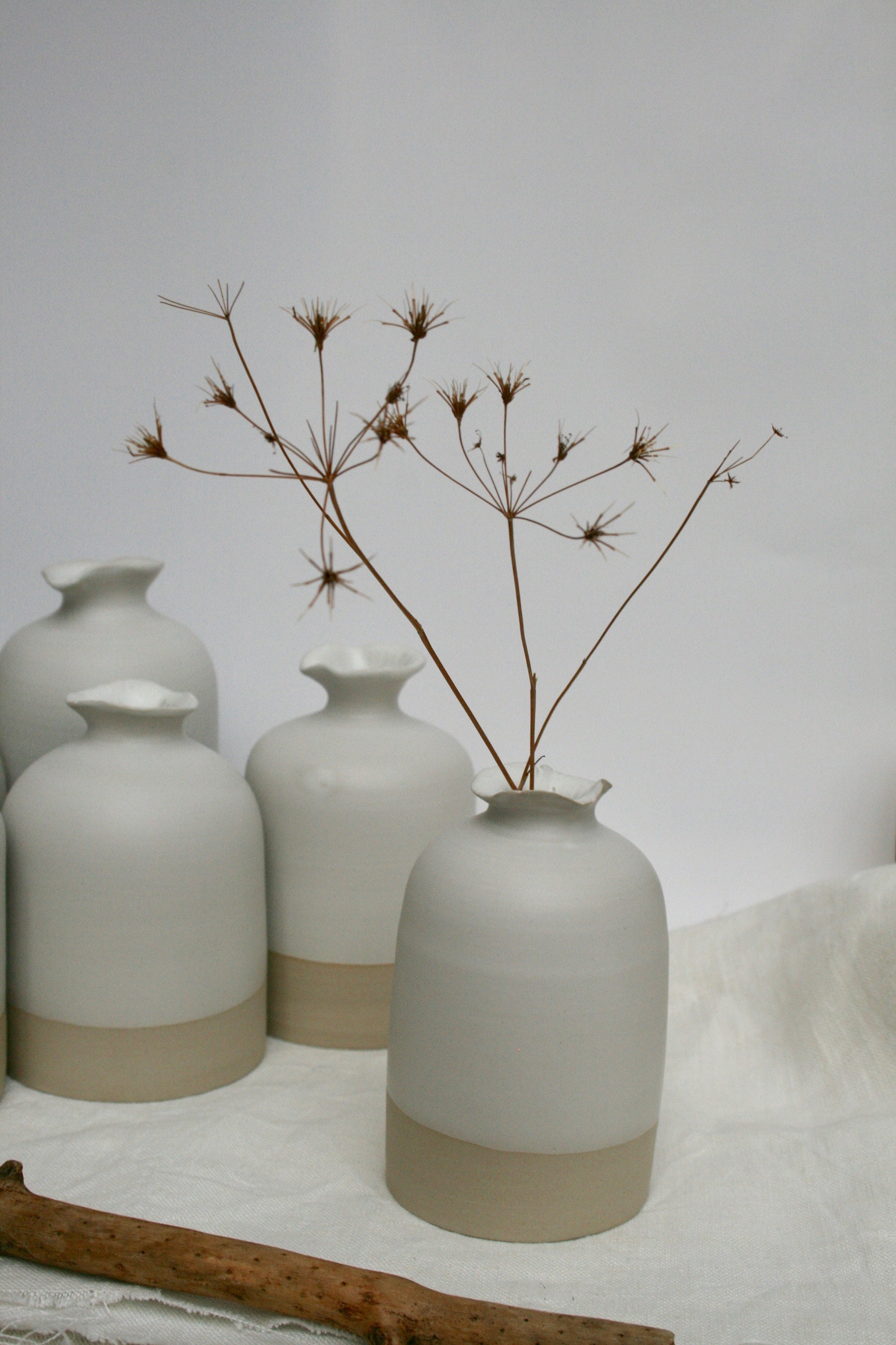 Vase Blanc en Grès Fait Main