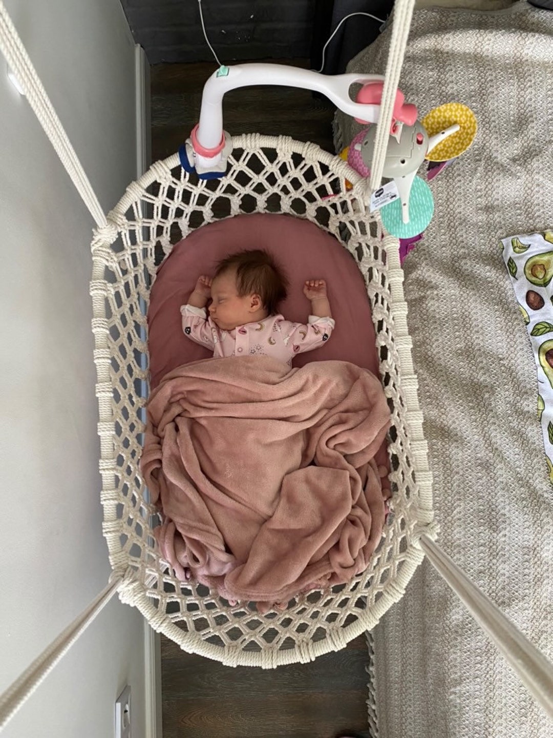 Macrame Swing Baby Bed Macrame Hanging Baby Swing Etsy