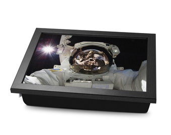 Astronaut In Space Cushioned Lap Tray | Made In The UK | Wooden Frame | Personalised Gift
