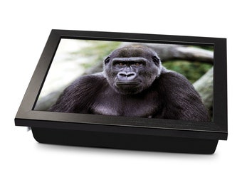 Lowland Gorilla Cushioned Lap Tray | Made In The UK | Wooden Frame | Personalised Gift