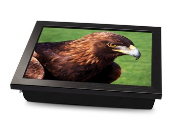 Golden Eagle Cushioned Lap Tray | Made In The UK | Wooden Frame | Personalised Gift