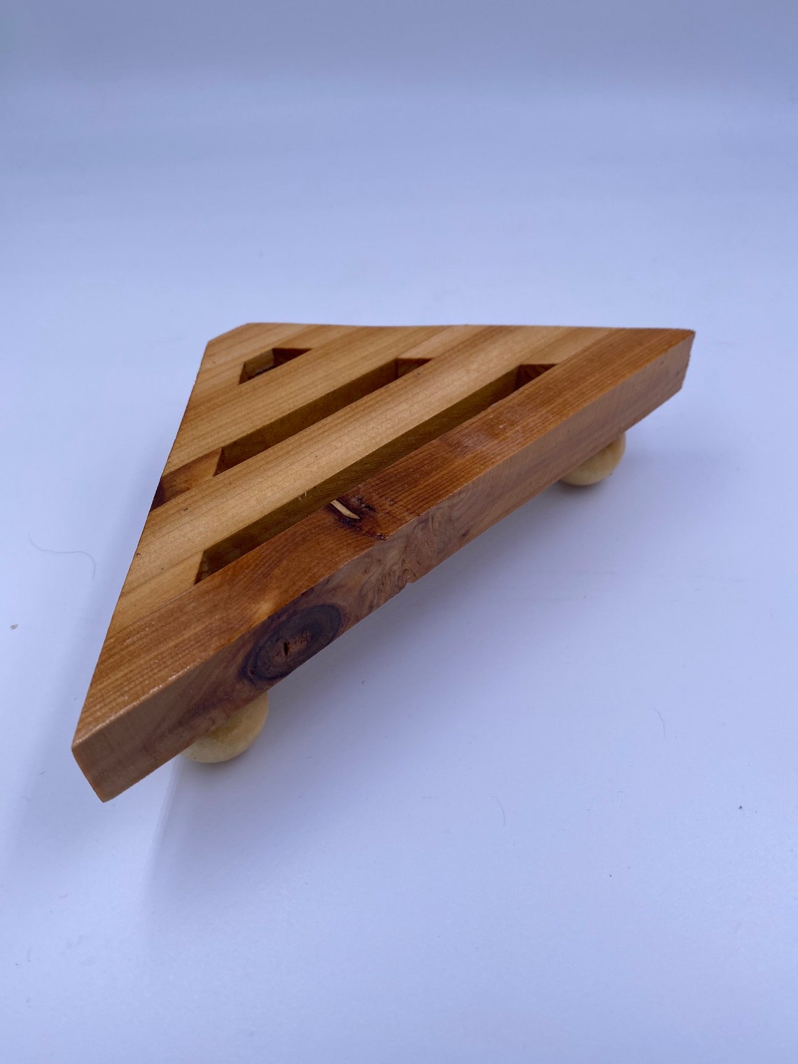 Mini Wooden Stand Riser Cedar Reclaimed Corner Triangle Etsy