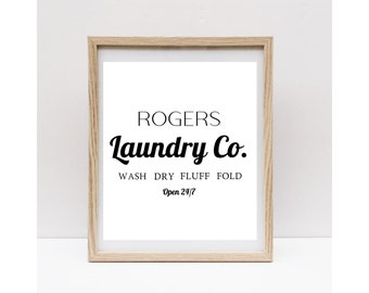 Laundry Sign, Printable Wall Art, Digital Download, Farmhouse Laundry Wall art, Customizable Printable