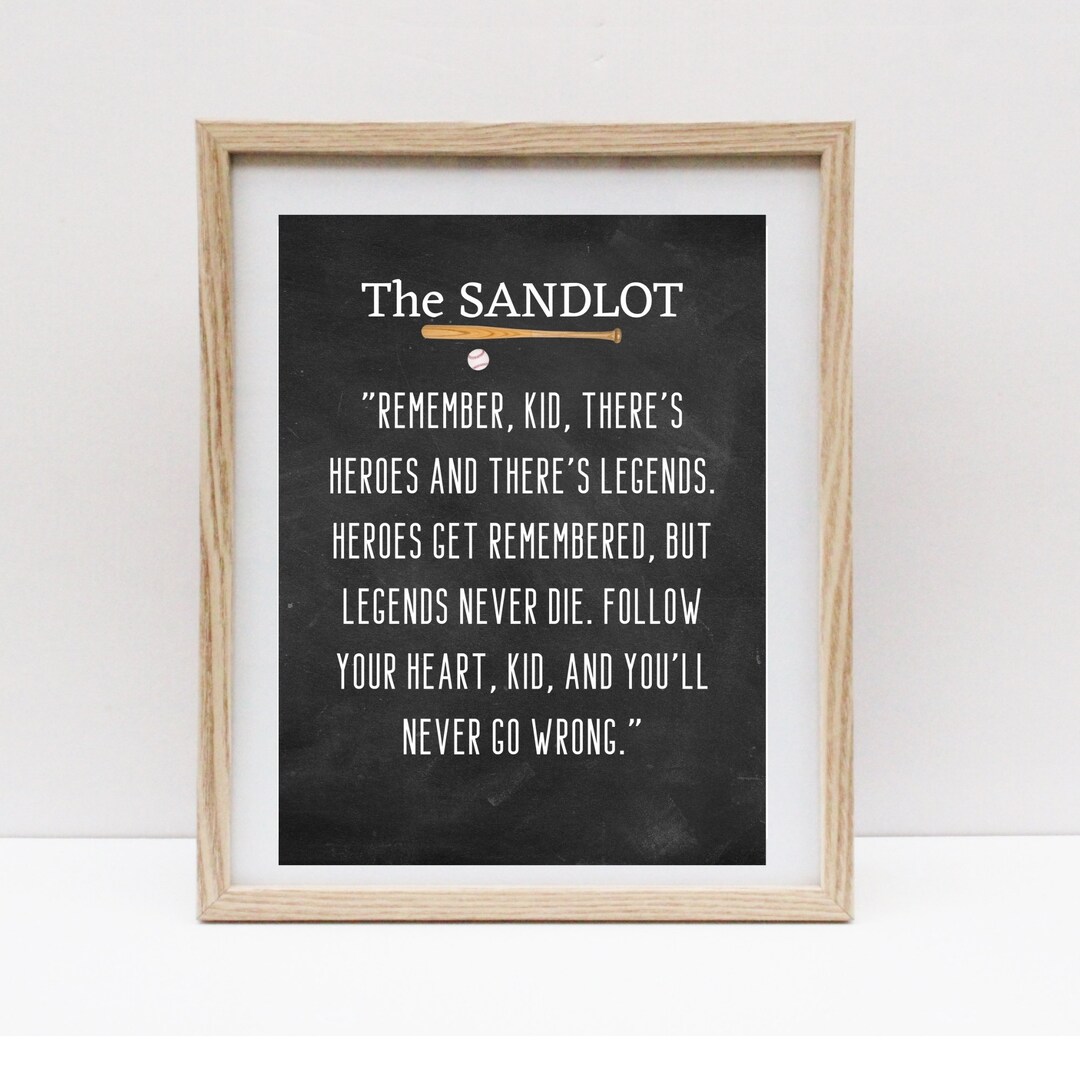 The Sandlot, Printable Wall Art, Digital Download, the Sandlot Quote, Sports Quote, Life Quote ...