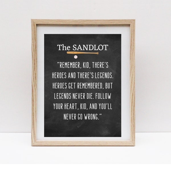 The Sandlot, Printable Wall Art, Digital download, The Sandlot Quote, Sports Quote, Life Quote