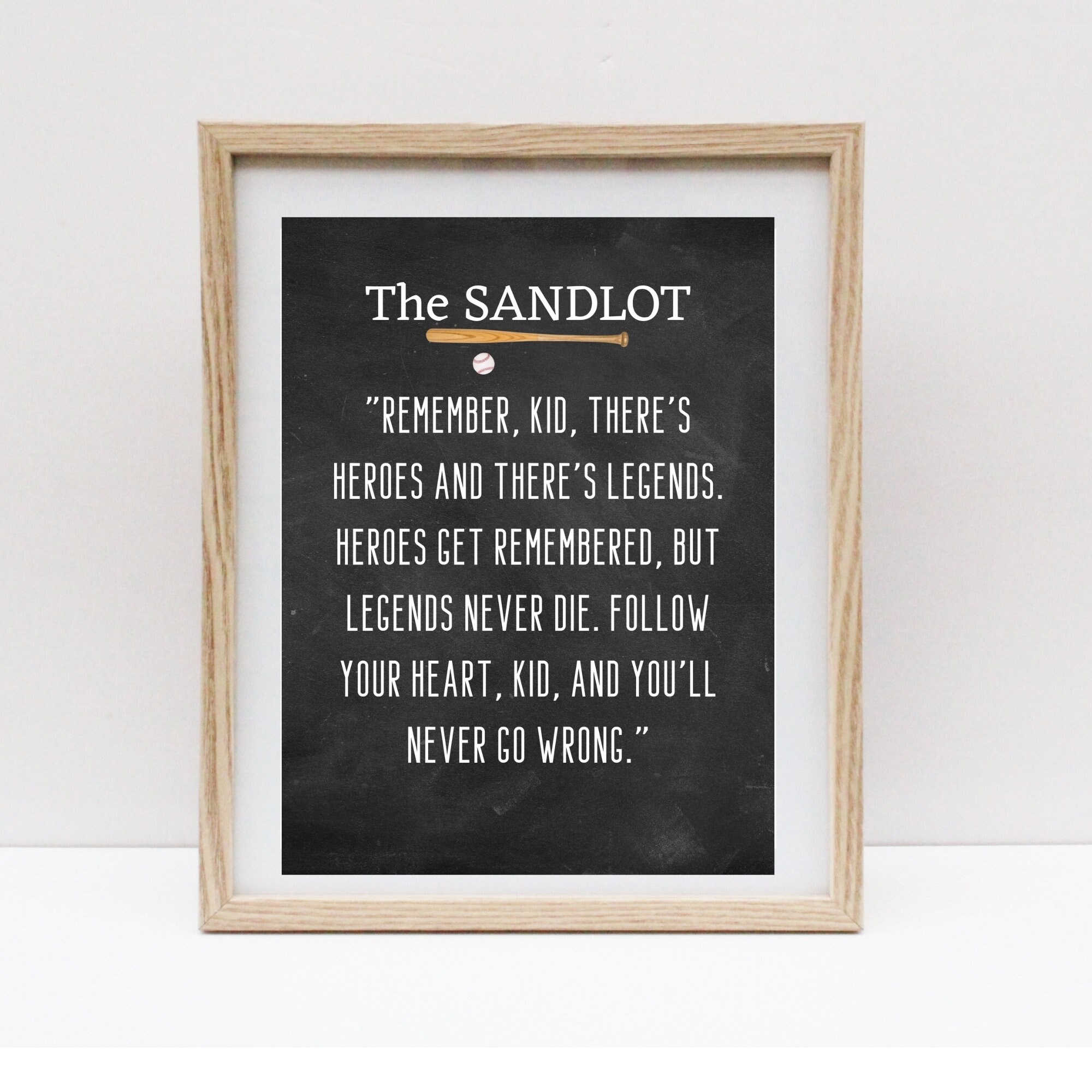 The Sandlot, Printable Wall Art, Digital Download, the Sandlot Quote, Sports Quote, Life Quote ...
