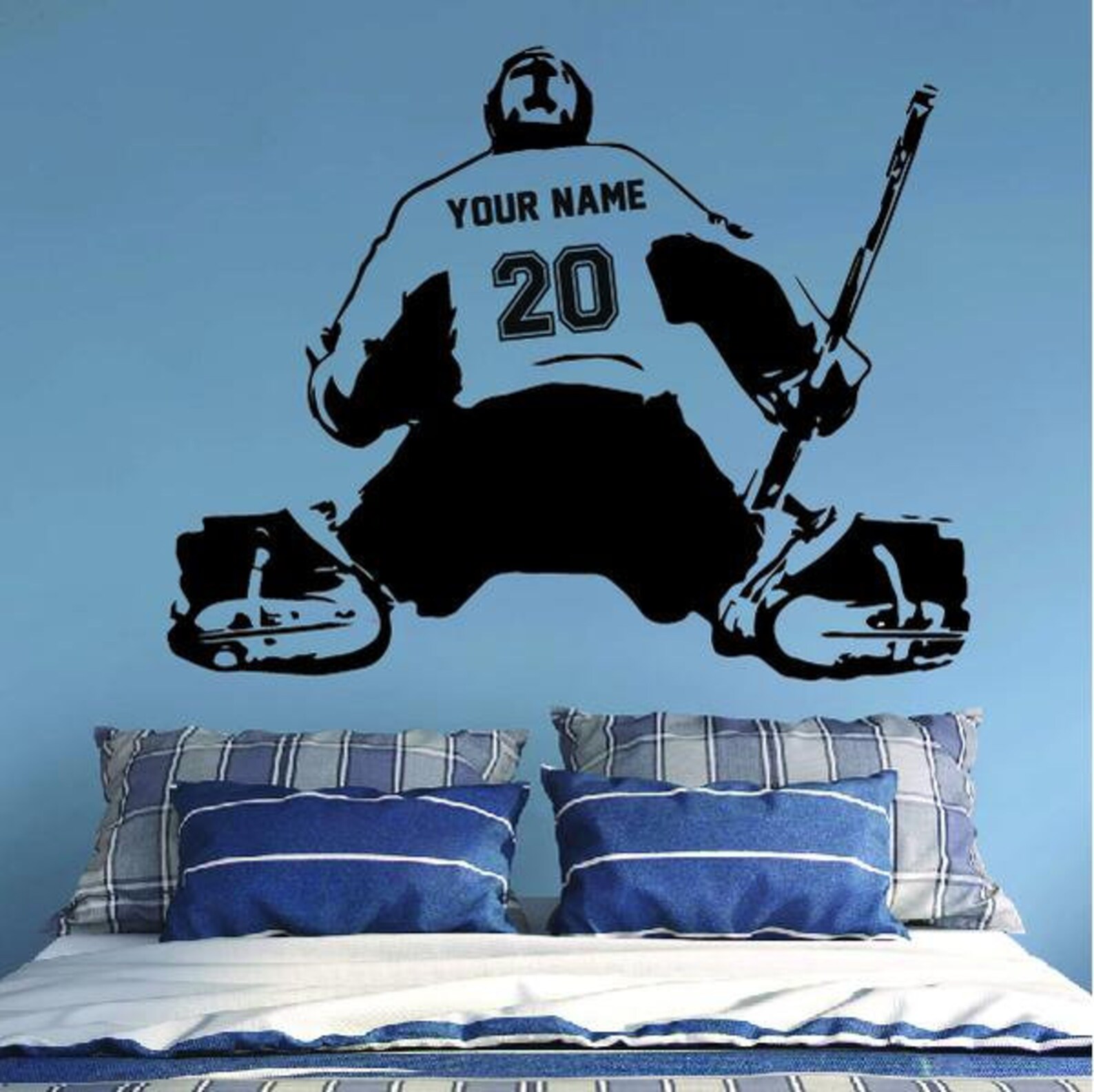 Personalized Goalie Wall Decal Hockey Wall Art Choose Name Etsy