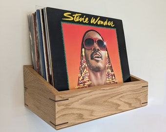 Record Storage Box, Oak Record Holder, Table top Record Box, Oak Record Crate, Wall Mount Vinyl Box, Vinyl Stand, Table top Oak Crate