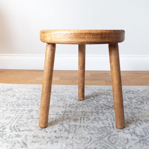 Round Rustic Plant Stool, Reclaimed Wood Stool, Rustic Milking Stool, Traditional Stool, Plant Display Stool, Handmade