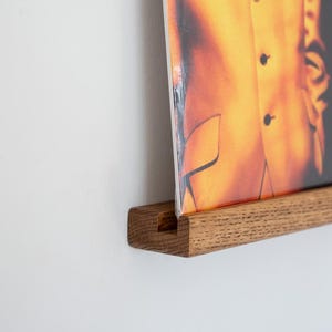 Oak Record Ledge: Vinyl Storage, Now Spinning, Floating LP Album Display, Handmade